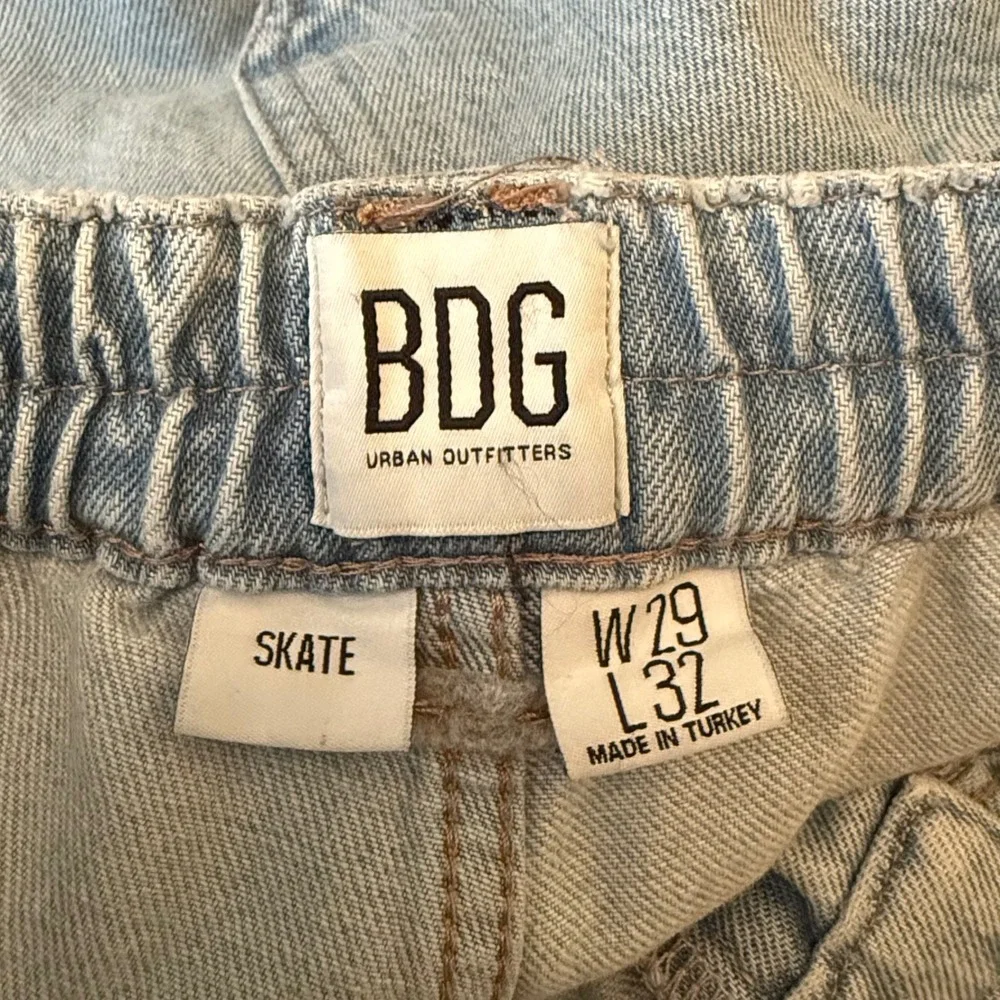 BDG Urban Outfitters Skate Cargo Jeans‎ Light Wash Elastic Waist 29x29 Skater